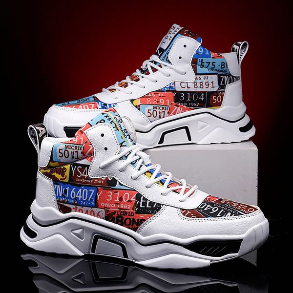 dress shoes weh men sneakers high spring and autumn platform breathable graffiti canvas and pu man shoe tenis masculino zapatillas 230201, Black
dress shoes weh men sneakers high spring and autumn platform breathable graffiti canvas and pu man shoe tenis masculino zapatillas 230201, Black