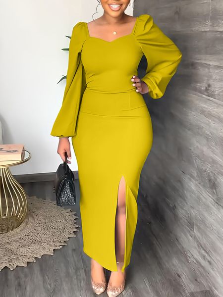 plus size dresses elegant puff sleeve long dress woman office lady autumn bodycon slit maxi casual robe solid slim vestidos 230201, Black
plus size dresses elegant puff sleeve long dress woman office lady autumn bodycon slit maxi casual robe solid slim vestidos 230201, Black