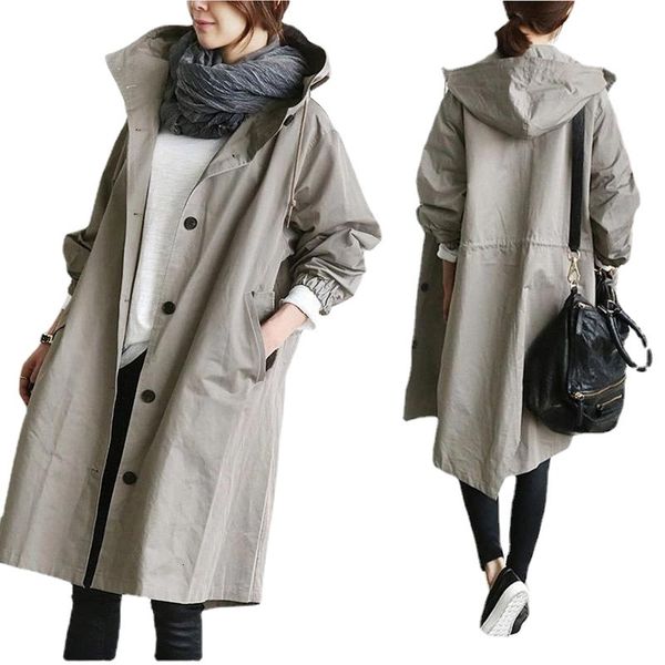women's trench coats long female autumn sleeve solid pocket casual clothes korean women jacket 230201, Tan;black
women's trench coats long female autumn sleeve solid pocket casual clothes korean women jacket 230201, Tan;black
