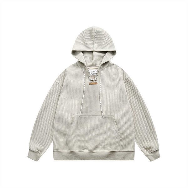2023 spring new japanese fashion waffle hoodie men's college style couple hoodie, Black
2023 spring new japanese fashion waffle hoodie men's college style couple hoodie, Black