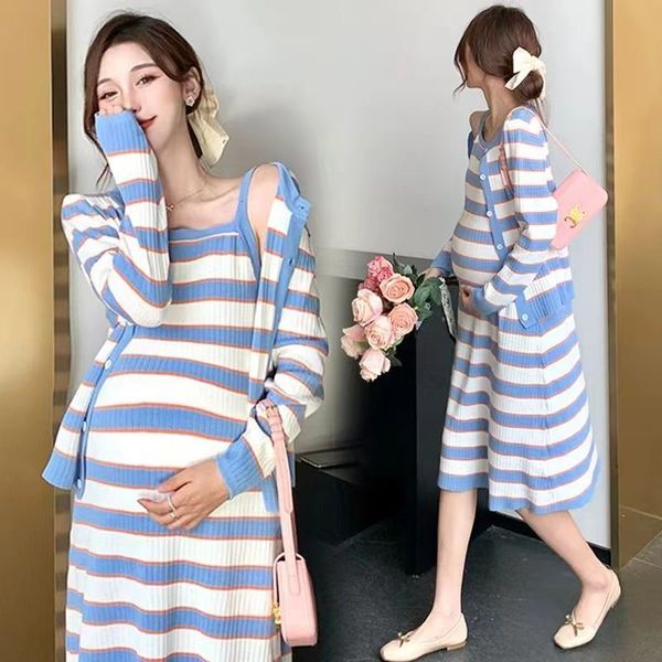sleep lounge two piece set fashion maternity dress midlength autumn and winter knitted long skirt sweater a blue striped 230201, White
sleep lounge two piece set fashion maternity dress midlength autumn and winter knitted long skirt sweater a blue striped 230201, White