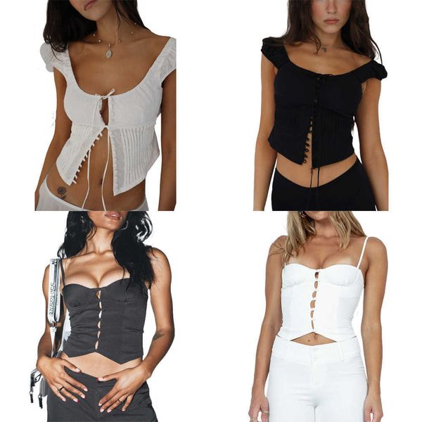 women's tanks camis chic fashion square collar lace up t-shirts for women short sleeve summer croset camisole elegant vintage y2302, White
women's tanks camis chic fashion square collar lace up t-shirts for women short sleeve summer croset camisole elegant vintage y2302, White