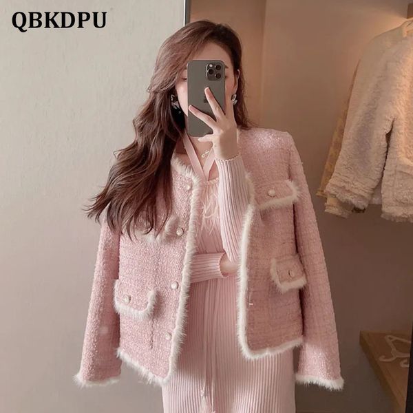 womens jackets korean pink spliced fur plaid tweed jacket women elegant luxury deisgn round neck short coat vintage long sleeve chaqueta muj, Black;brown
womens jackets korean pink spliced fur plaid tweed jacket women elegant luxury deisgn round neck short coat vintage long sleeve chaqueta muj, Black;brown