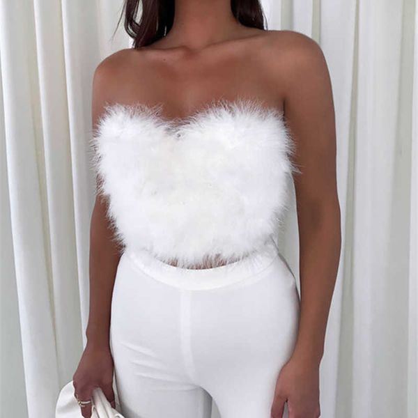 women's tanks camis gaono womens faux fur trim rave bandeau crop off shoulder patchwork back zipper feather cami vest tank streetwear, White
women's tanks camis gaono womens faux fur trim rave bandeau crop off shoulder patchwork back zipper feather cami vest tank streetwear, White