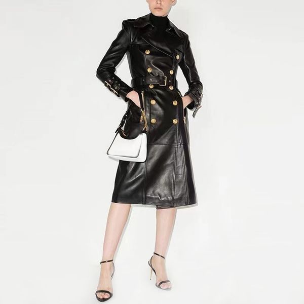 autumn womens trench coats designer luxury women windbreaker genuine leather jacket loose belt coat female casual long trenchs coat a381, Tan;black
autumn womens trench coats designer luxury women windbreaker genuine leather jacket loose belt coat female casual long trenchs coat a381, Tan;black