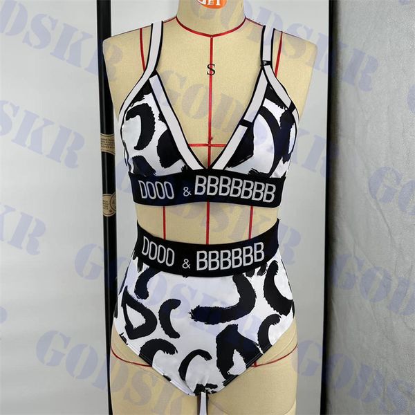 high waist bikini letter printed swimsuit for women summer latest womens v neck swimwear, White;black
high waist bikini letter printed swimsuit for women summer latest womens v neck swimwear, White;black