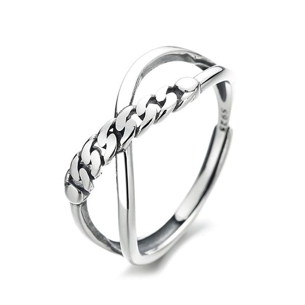 925 sterling silver twist cross chain ring for women vintage adjustable geometry knitted finger rings female romantic valentines gift
925 sterling silver twist cross chain ring for women vintage adjustable geometry knitted finger rings female romantic valentines gift