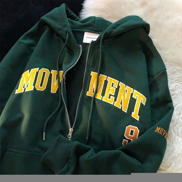 women's hoodies sweatshirts letter print casual hooded women vintage simple streetwear coats female harajuku loose y2k aesthetic zip up, Black
women's hoodies sweatshirts letter print casual hooded women vintage simple streetwear coats female harajuku loose y2k aesthetic zip up, Black