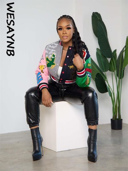 womens jackets black gray fashion fall for women buttons crop coats patchwork varsity bomber streetwear 230131, Black;brown
womens jackets black gray fashion fall for women buttons crop coats patchwork varsity bomber streetwear 230131, Black;brown