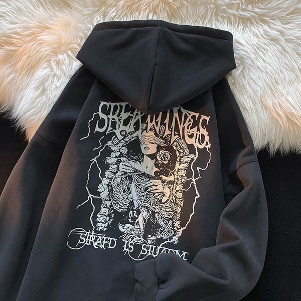 women's jackets american dark fashion brand portrait hooded sweater street men women niche personality autumn winter lazy couple jacket, Black;brown
women's jackets american dark fashion brand portrait hooded sweater street men women niche personality autumn winter lazy couple jacket, Black;brown