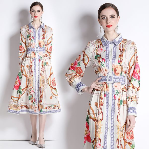 2023 floral loose big swing dress women long sleeve lapel print fine elegant party robe with belt spring autumn ladies dinner slim a-line vi, Black;gray
2023 floral loose big swing dress women long sleeve lapel print fine elegant party robe with belt spring autumn ladies dinner slim a-line vi, Black;gray