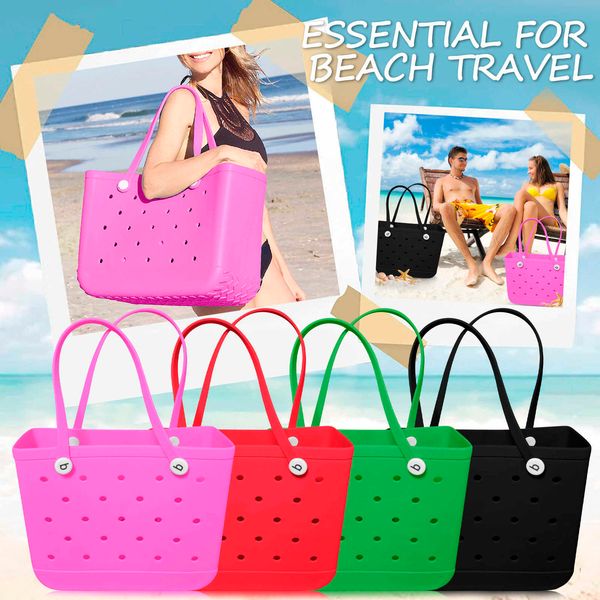 38/48cm rubber beach bags eva with hole waterproof sandproof durable open silicone tote bag for outdoor beach pool sports 230201
38/48cm rubber beach bags eva with hole waterproof sandproof durable open silicone tote bag for outdoor beach pool sports 230201