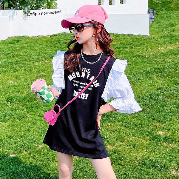 girl's baby girls dress summer children's dresses casual letter black spliced sleeves ruffles cotton cute dress 3 to 14yrs kids cl, Red;yellow
girl's baby girls dress summer children's dresses casual letter black spliced sleeves ruffles cotton cute dress 3 to 14yrs kids cl, Red;yellow