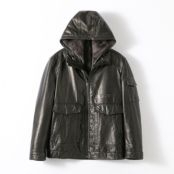 mens genuine leather jackets with hood real mink fur coats shearling winter parkas snow clothes warm thicking outwear plus size 4xl 5xl, Black
mens genuine leather jackets with hood real mink fur coats shearling winter parkas snow clothes warm thicking outwear plus size 4xl 5xl, Black