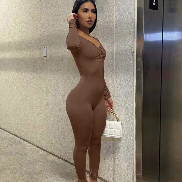 women's jumpsuits rompers solid knit v-neck ruched sporty jumpsuit women rompers long sleeve bodycon jumpsuits casual fitness outfits o, Black;white
women's jumpsuits rompers solid knit v-neck ruched sporty jumpsuit women rompers long sleeve bodycon jumpsuits casual fitness outfits o, Black;white