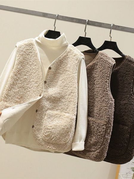 women's vests korean spring autumn vest waistcoat winter warm thick fleece sleeveless jacket ladies 230131, Black;white
women's vests korean spring autumn vest waistcoat winter warm thick fleece sleeveless jacket ladies 230131, Black;white