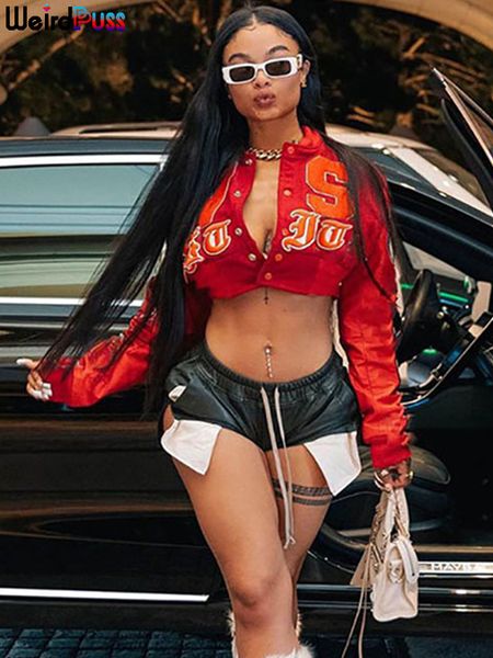 womens jackets weird puss y2k letter print short jacket varsity women fall leather sleeve casual wild sweatshirt street baseball coat outwea, Black;brown
womens jackets weird puss y2k letter print short jacket varsity women fall leather sleeve casual wild sweatshirt street baseball coat outwea, Black;brown