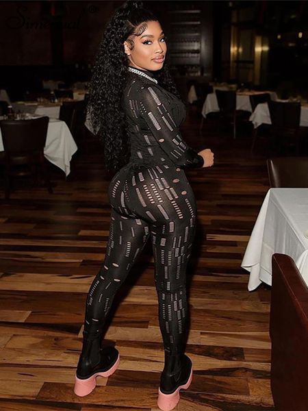 women's jumpsuits rompers simenual hollow out ripped bodycon rompers womens jumpsuit long sleeve mock neck sporty workout jumpsuits spr, Black;white
women's jumpsuits rompers simenual hollow out ripped bodycon rompers womens jumpsuit long sleeve mock neck sporty workout jumpsuits spr, Black;white