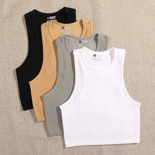 women's tanks camis women vest crop solid basic skinny t-shirts seamless streetwear elastic rib-knit sleeveless casual female tank y2, White
women's tanks camis women vest crop solid basic skinny t-shirts seamless streetwear elastic rib-knit sleeveless casual female tank y2, White