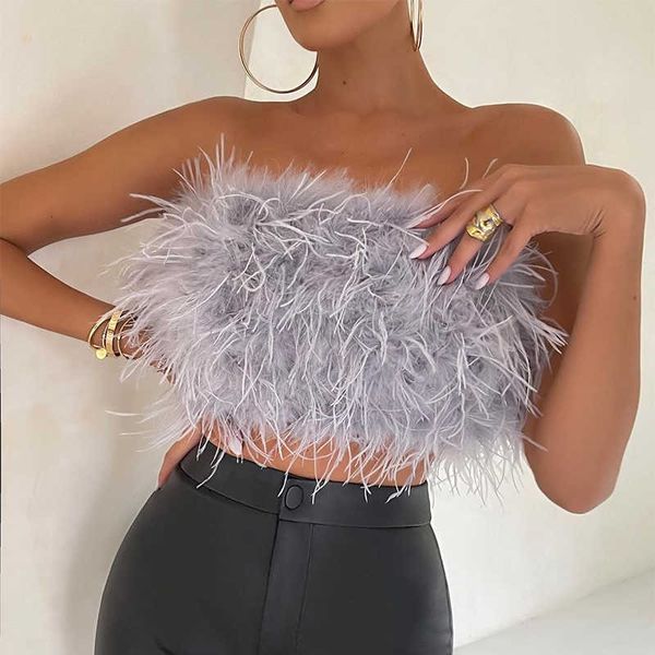 women's tanks camis feather cropped tank women fashion fluffy backless solid tube female 2022 spring summer lady new party club vest y, White
women's tanks camis feather cropped tank women fashion fluffy backless solid tube female 2022 spring summer lady new party club vest y, White