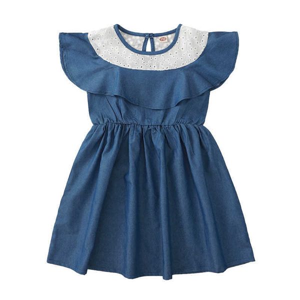 girl's summer girl dress denim cotton ruffles kids dresses for fashion girls clothing 0131, Red;yellow
girl's summer girl dress denim cotton ruffles kids dresses for fashion girls clothing 0131, Red;yellow