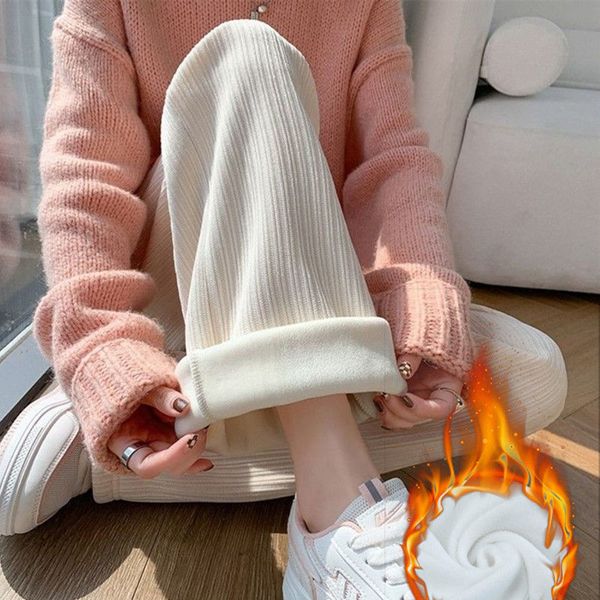 women's pants capris winter warm plush pants women plus velvet elastic waist wide leg straight pants joggers casual loose sweatpants lo, Black;white
women's pants capris winter warm plush pants women plus velvet elastic waist wide leg straight pants joggers casual loose sweatpants lo, Black;white