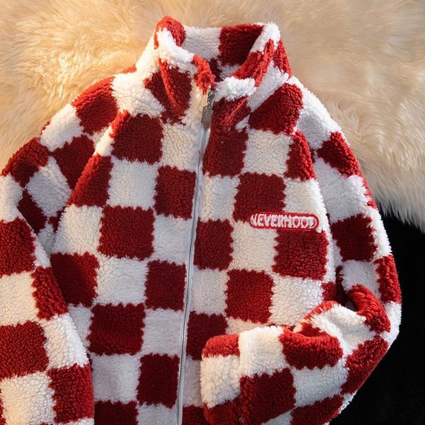women's jackets checkerboard lamb wool woman jacket high street retro loose winter clothes casual collar all-match korean coat 230201, Black;brown
women's jackets checkerboard lamb wool woman jacket high street retro loose winter clothes casual collar all-match korean coat 230201, Black;brown