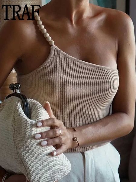 women's tanks camis traf 2022 beige knit crop female one shoulder asymmetric women summer backless tank woman y2k streetwear y2302, White
women's tanks camis traf 2022 beige knit crop female one shoulder asymmetric women summer backless tank woman y2k streetwear y2302, White