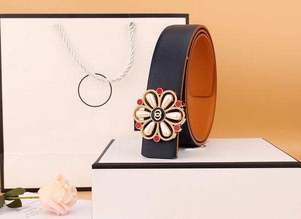 Belts Luxury designer belt classic solid colour Flower belts for women designers Vintage Pin needle Buckle Beltss double-sided casual width 3.3cm size 100-125cm