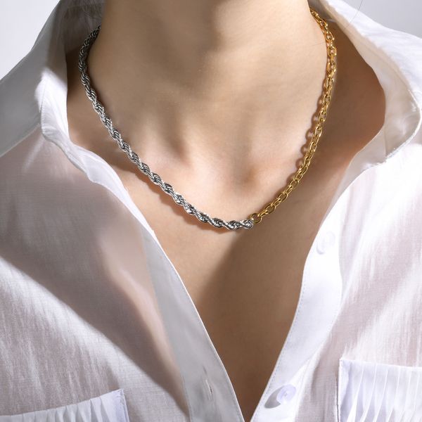 stainless steel twist batch horned chain necklace golden silver color matching necklaces for women mens fashion gifts 5mm 18inch
stainless steel twist batch horned chain necklace golden silver color matching necklaces for women mens fashion gifts 5mm 18inch