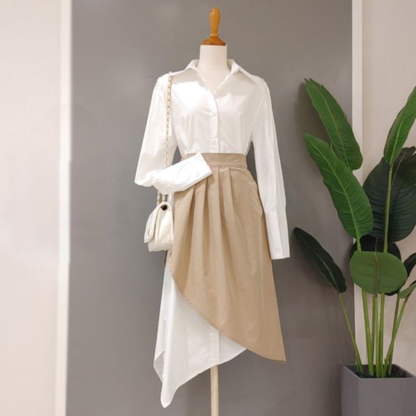 casual dresses women clothes 2022 white party dress office irregular shirt elegant long sleeve female pleated spring 2 pieces, Black;gray
casual dresses women clothes 2022 white party dress office irregular shirt elegant long sleeve female pleated spring 2 pieces, Black;gray