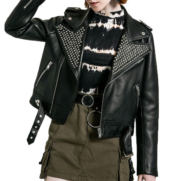 womens leather faux yoloagain plus size jackets real women rivet collar lambskin moto biker lady 230131, Black
womens leather faux yoloagain plus size jackets real women rivet collar lambskin moto biker lady 230131, Black