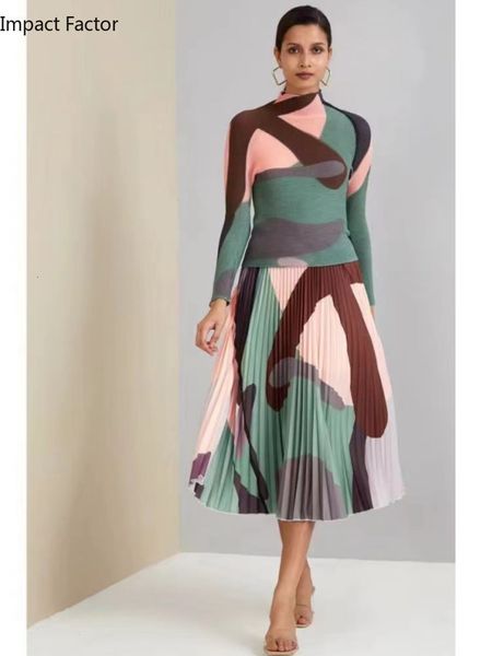 two piece dress miyake spring printed corn fold long sleeve t-shirtfashion high waist pleated skirt women's set two-piece 230201, White
two piece dress miyake spring printed corn fold long sleeve t-shirtfashion high waist pleated skirt women's set two-piece 230201, White