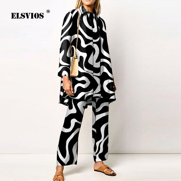 women's two piece pants autumn high fashion printed long sleeves shirts pants sets elegant streetwear lapel straight trousers women, White
women's two piece pants autumn high fashion printed long sleeves shirts pants sets elegant streetwear lapel straight trousers women, White