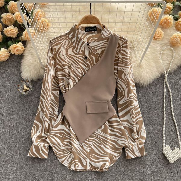 2023 new spring and summer fashion womens blouses shirts long-sleeved blouse loose and thin striped stitching fake two shirts, White
2023 new spring and summer fashion womens blouses shirts long-sleeved blouse loose and thin striped stitching fake two shirts, White