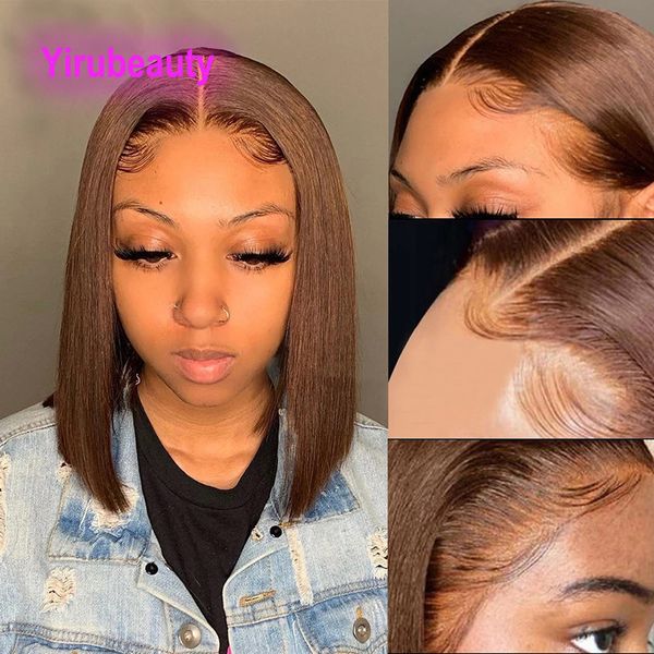 brazilian human hair 13x4 lace front bob wig silky straight 4# color 10-18inch 150% 180% 210% density, Black;brown
brazilian human hair 13x4 lace front bob wig silky straight 4# color 10-18inch 150% 180% 210% density, Black;brown
