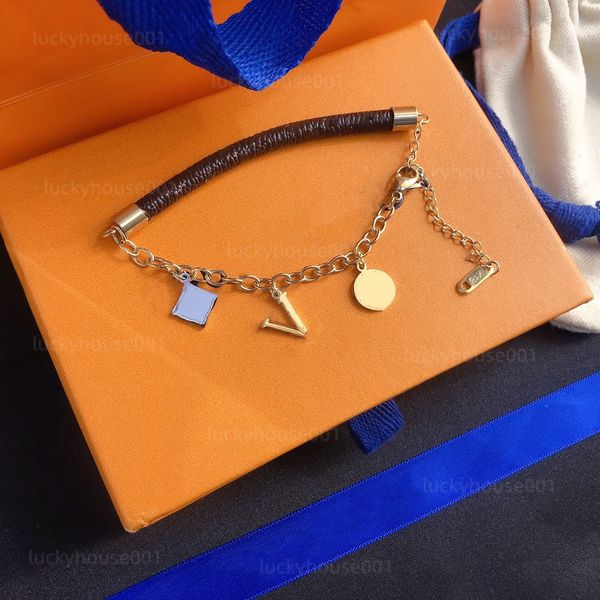 fashion style bracelet womens leather bracelet pendant chain designer letter jewelry 18k gold-plated stainless steel wedding valentines day, Golden;silver
fashion style bracelet womens leather bracelet pendant chain designer letter jewelry 18k gold-plated stainless steel wedding valentines day, Golden;silver