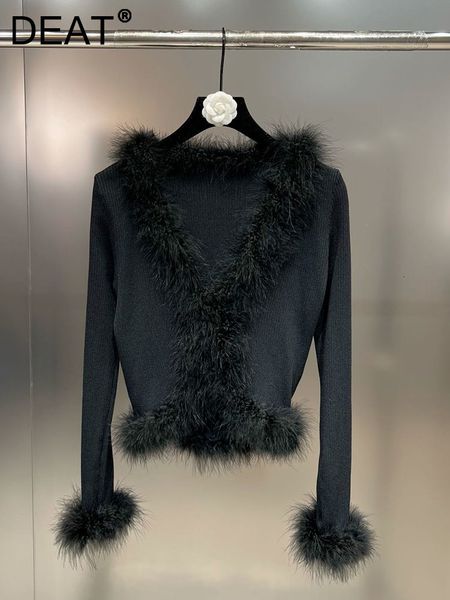 women's sweaters deat fashion trend temperament feather patchwork pullover sweater v-neck long sleeve outwear spring 11p0357 230201, White;black
women's sweaters deat fashion trend temperament feather patchwork pullover sweater v-neck long sleeve outwear spring 11p0357 230201, White;black