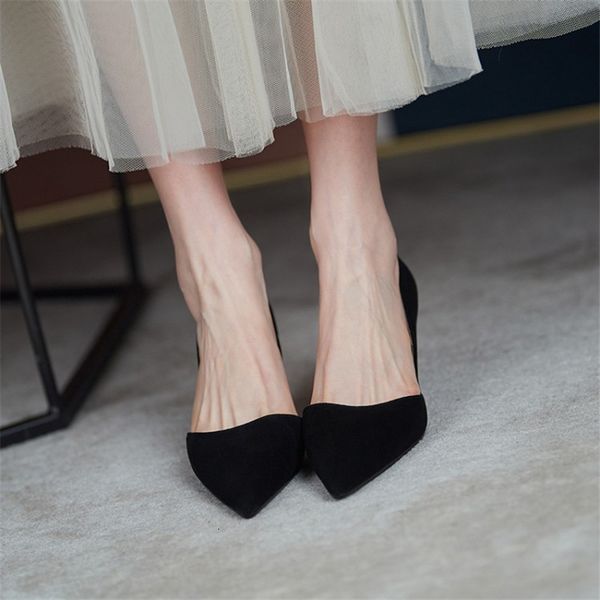 dress shoes celebrity spring summer kitten high heels shoes women genuine leather pointed toe dress party date office lady pump 230201, Black
dress shoes celebrity spring summer kitten high heels shoes women genuine leather pointed toe dress party date office lady pump 230201, Black