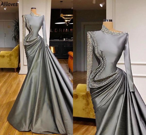 2023 grey mermaid prom dresses designer long sleeves sparkly sequins beaded ruffles custom made evening gown formal occasion wear vestidos p, Black
2023 grey mermaid prom dresses designer long sleeves sparkly sequins beaded ruffles custom made evening gown formal occasion wear vestidos p, Black