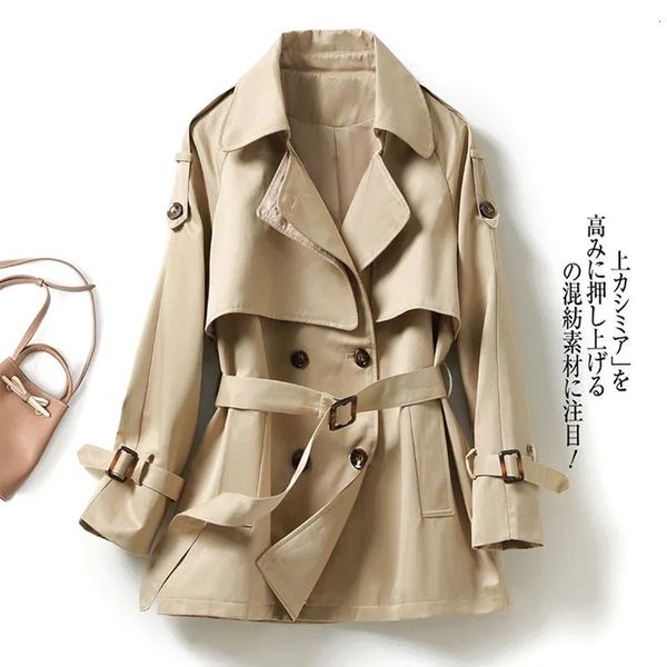 womens trench coats loose fit khaki femmes coat women spring autumn short windbreaker lapel belt long sleeve clothes outerwear 230202, Tan;black
womens trench coats loose fit khaki femmes coat women spring autumn short windbreaker lapel belt long sleeve clothes outerwear 230202, Tan;black