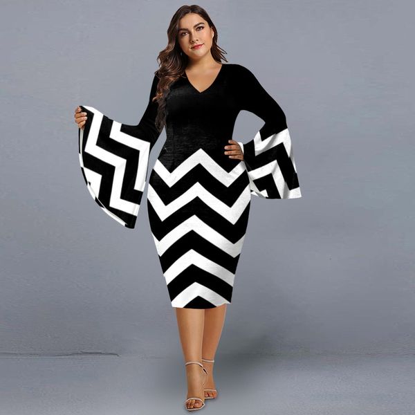 plus size dresses size for elegant geometric print evening party dress v neck flare sleeve club outfit's clothing 230202, Black
plus size dresses size for elegant geometric print evening party dress v neck flare sleeve club outfit's clothing 230202, Black