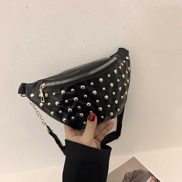 luxury rivet pu leather waist bags for women stylish pack female trendy fanny ladies wide strap crossbody chest bag 230202
luxury rivet pu leather waist bags for women stylish pack female trendy fanny ladies wide strap crossbody chest bag 230202
