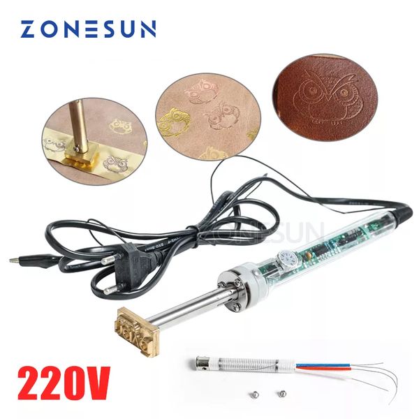 zonesun 60w electric soldering iron for leather handheld stamping custom logo brand machine customized brass mold in 5x2cm
zonesun 60w electric soldering iron for leather handheld stamping custom logo brand machine customized brass mold in 5x2cm