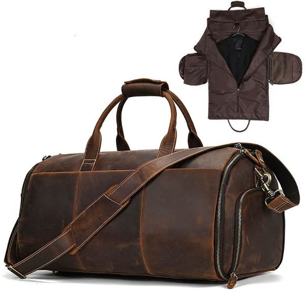 duffel bags crazy horse leather folding suit man business travel with shoe pocket clothes cover luggage for suits 230202
duffel bags crazy horse leather folding suit man business travel with shoe pocket clothes cover luggage for suits 230202