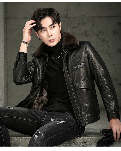 genuine leather jacket men fashion motocycle jackets real fur coats thicken warm plus size 4xl windbreakers winter clothing, Black
genuine leather jacket men fashion motocycle jackets real fur coats thicken warm plus size 4xl windbreakers winter clothing, Black