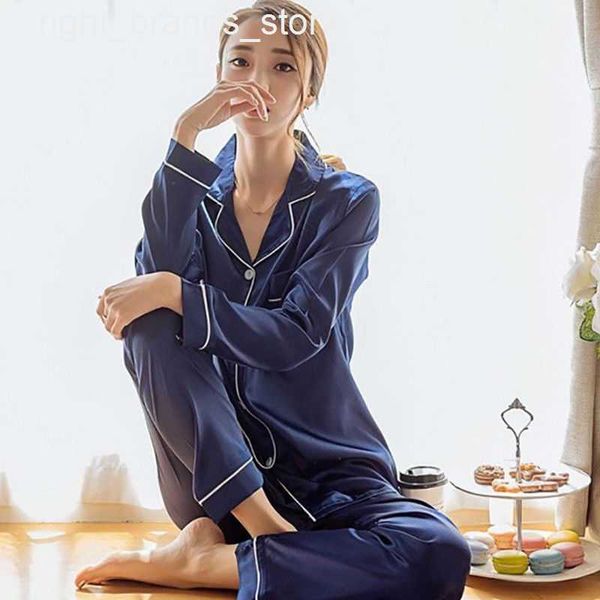 women's sleepwear fashion striped single-breasted long sleeve two piece sets spring autumn loose silk satin pajamas set women sleepwear, Black;red
women's sleepwear fashion striped single-breasted long sleeve two piece sets spring autumn loose silk satin pajamas set women sleepwear, Black;red