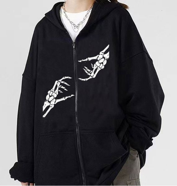 women's jackets dark retro skull bone print coat autumn and winter harajuku hoodie y2k couple street oversize 230202, Black;brown
women's jackets dark retro skull bone print coat autumn and winter harajuku hoodie y2k couple street oversize 230202, Black;brown