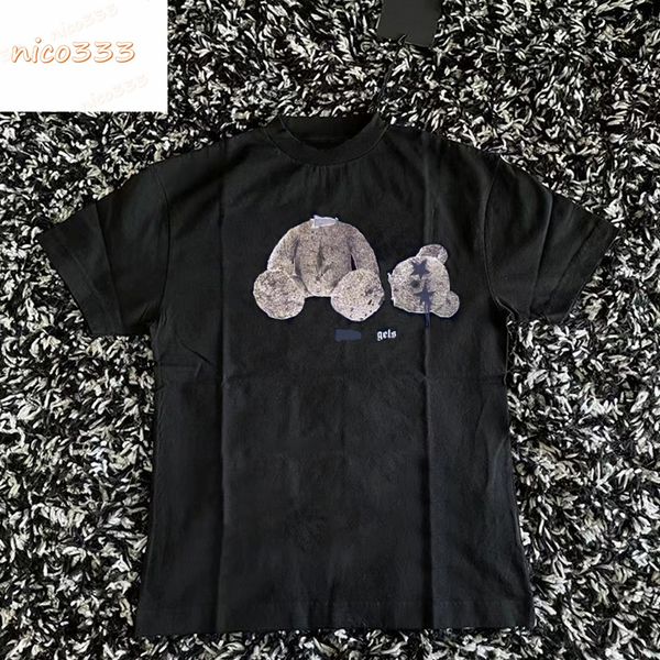 23ss new t shirt broken head bear star skull letters printed cotton loose hundred with street personality men women, White;black
23ss new t shirt broken head bear star skull letters printed cotton loose hundred with street personality men women, White;black