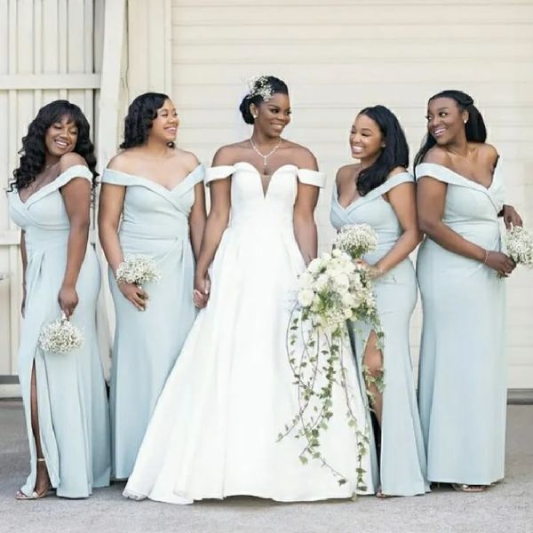 2023 mint green bridesmaid dresses off the shoulder straps mermaid chiffon side slit beach plus size wedding guest gowns custom made formal, White;pink
2023 mint green bridesmaid dresses off the shoulder straps mermaid chiffon side slit beach plus size wedding guest gowns custom made formal, White;pink